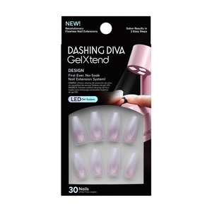 image:imageDashing Diva GelXtend Nail Set  Lilac Kisses  Ombre Nails  Lasts Up to 14 Days  Gel Nails  NoSoak Easy RemovalClear